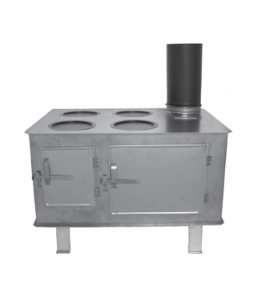 Sheet Iron Camp Stove - 4 hole with oven