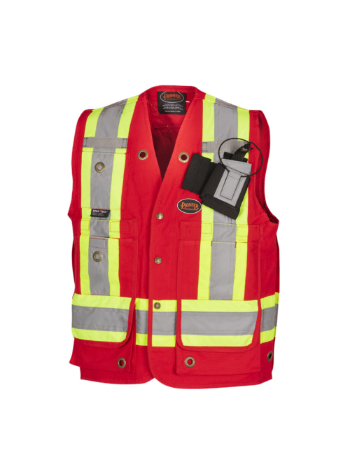 694 Pioneer Cotton Surveyor Safety Vest - Red (1)