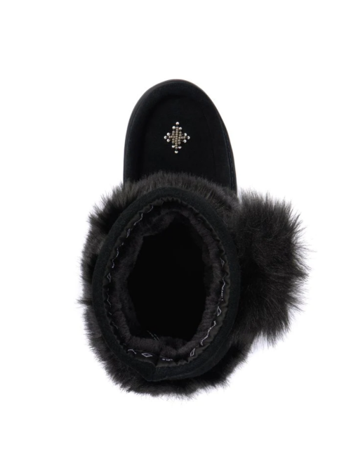 56190 Manitobah Kids Faux Fur Snowy Owl Mukluk Youth - Black (2) 56190 Manitobah Kids Faux Fur Snowy Owl Mukluk Youth - Black (2)