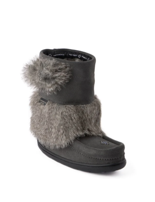 56190 Manitobah Kids Faux Fur Snowy Owl Mukluk Youth - Charcoal (1) 56190 Manitobah Kids Faux Fur Snowy Owl Mukluk Youth - Charcoal (1)
